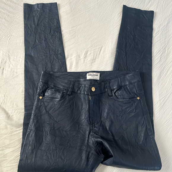 Zadig & Voltaire | Phlame Crinkled Leather Pants (Size FR 42 ) - Picture 5 of 8